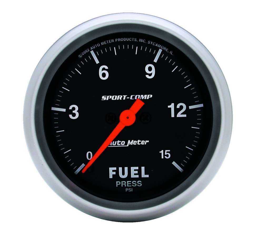 [ATM3561] Autometer - Sport Comp 2-5/8in Fuel 0-15 PSI Elec.