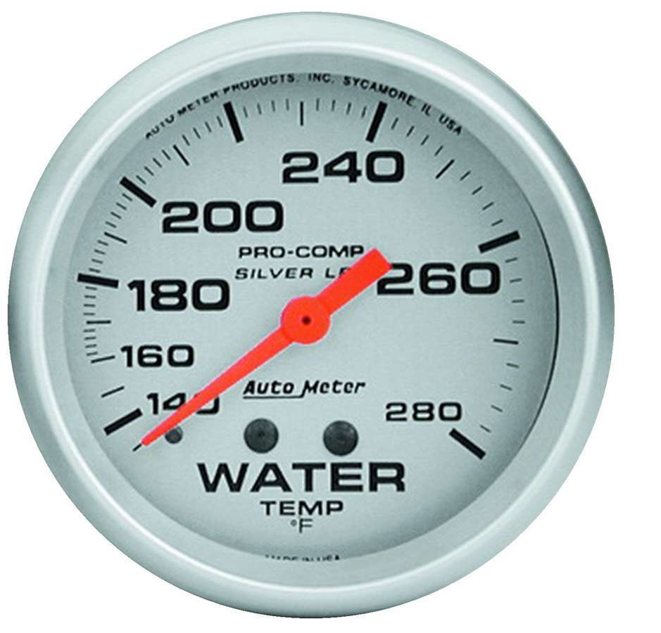 [ATM4631] Autometer - Pro Comp 2-5/8in Silver Liq-Fill Water 140-280