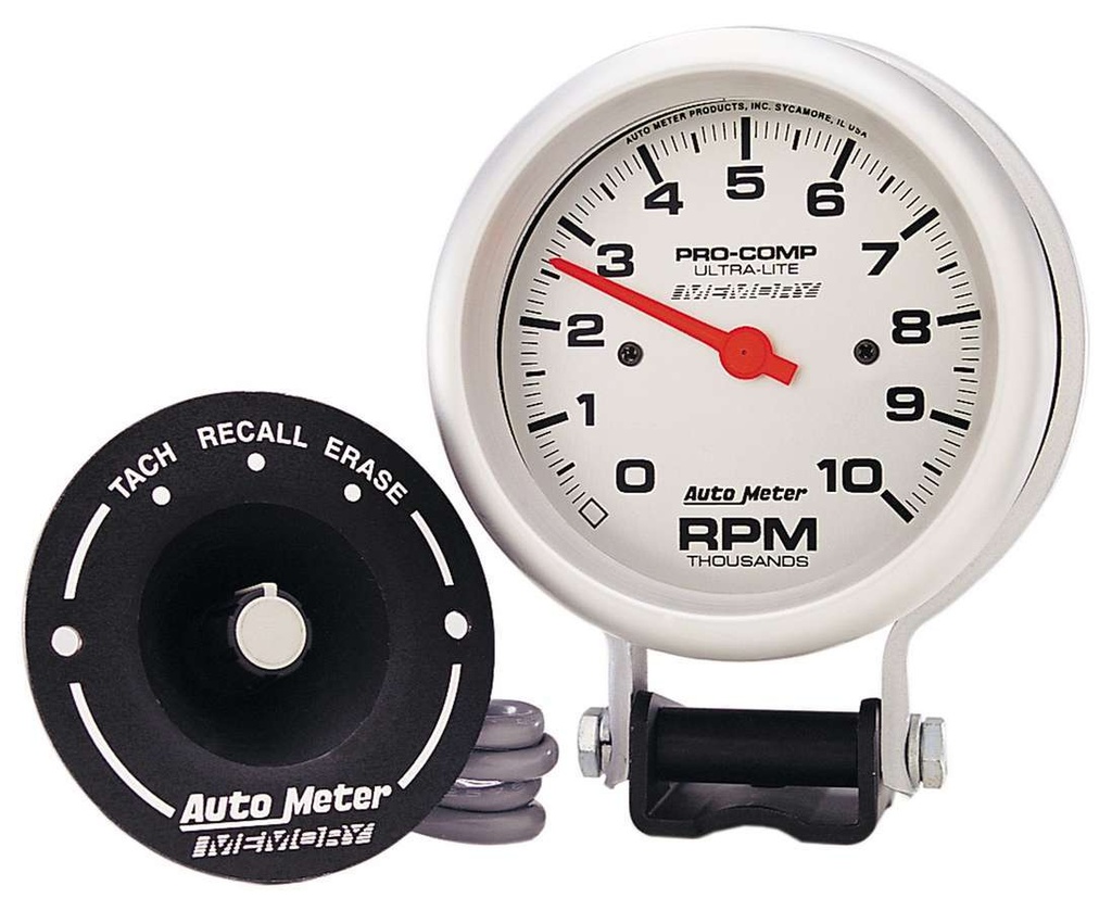[ATM6604] Autometer - Ultra Lite 3 3/4in Silver Tach 10000 RPM