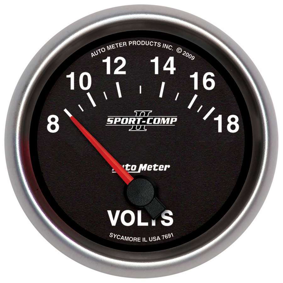 [ATM7691] Autometer - 2-5/8 Gauge Voltmeter 18V Electric Sport-Comp