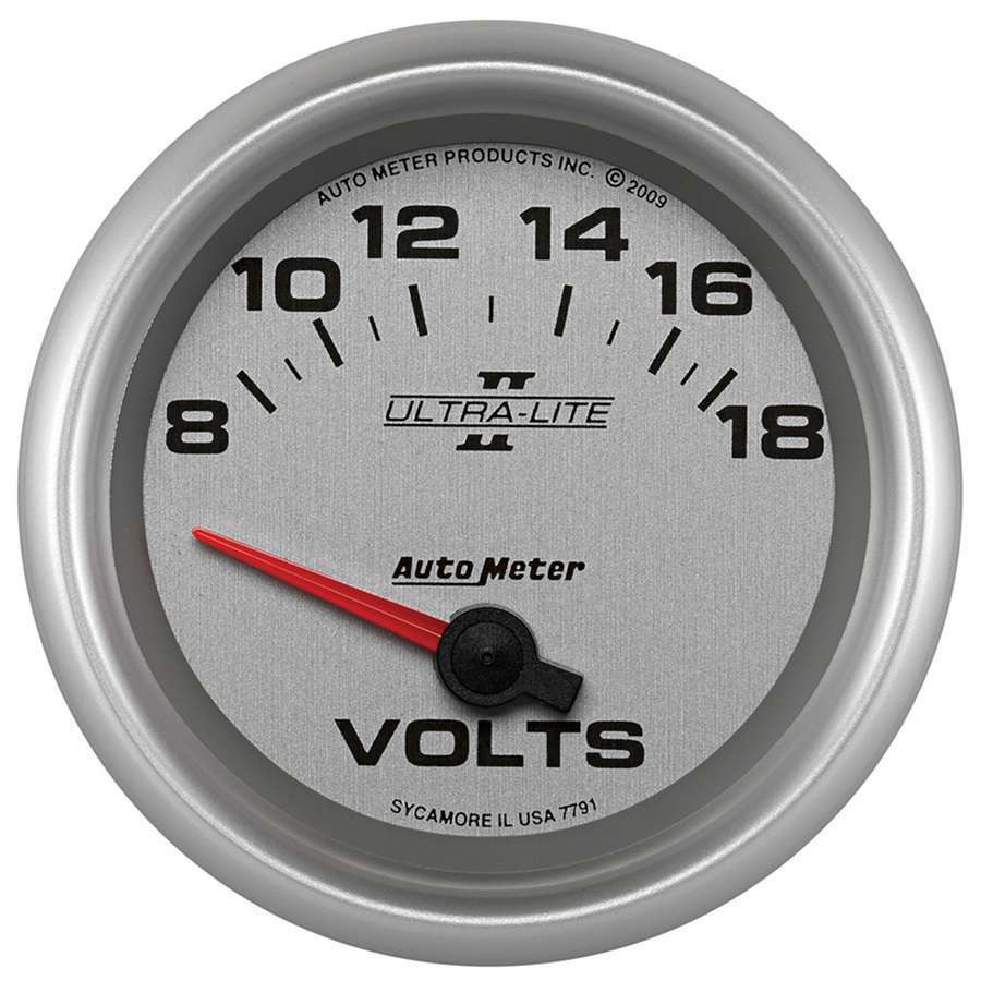 [ATM7791] Autometer - 2-5/8 U/L II Voltmeter Gauge 8-18volts