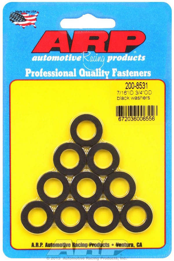 ARP - Black Washers - 7/16 Id X 3/4 Od (10)