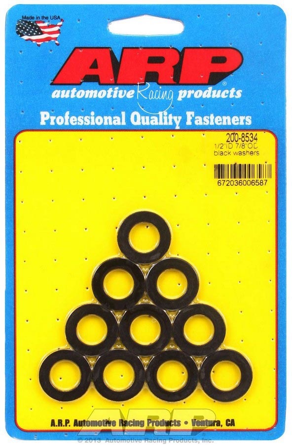ARP - Black Washers - 1/2 Id X 7/8 Od (10)