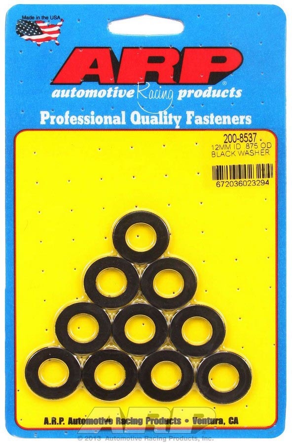 ARP - Black Washers - 12mm ID x 7/8 OD (10)