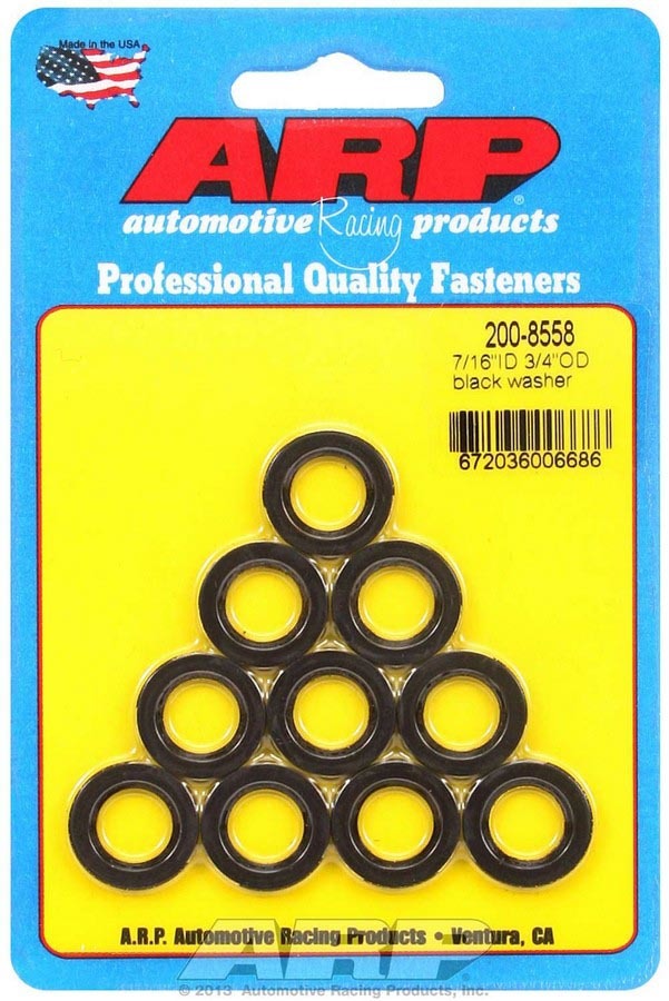 ARP - Black Washers - 7/16 Id X 3/4 Od (10)