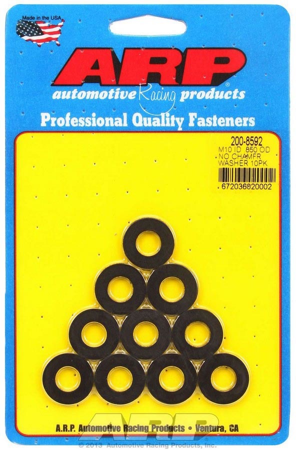 ARP - Black Washers - 10mm ID x .850 OD (10)