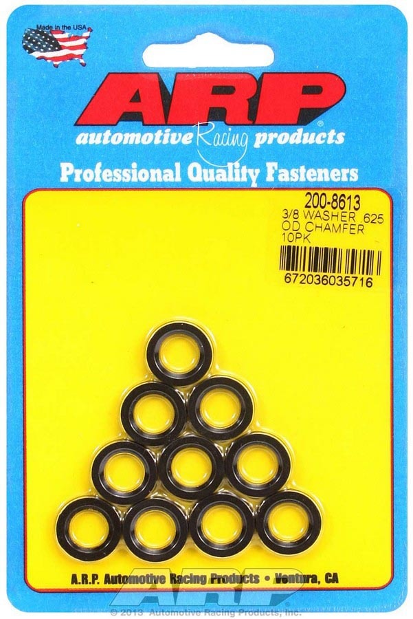 ARP - Black Washers - 3/8ID x .625 OD Chamfer (10)