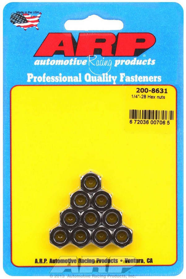 ARP - 1/4-28 Hex Nut W/Flange Kit (10Pk)