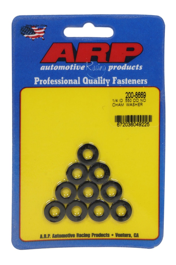 ARP - 1/4 ID x .550 OD Black Washers No-Chamfer 10pk