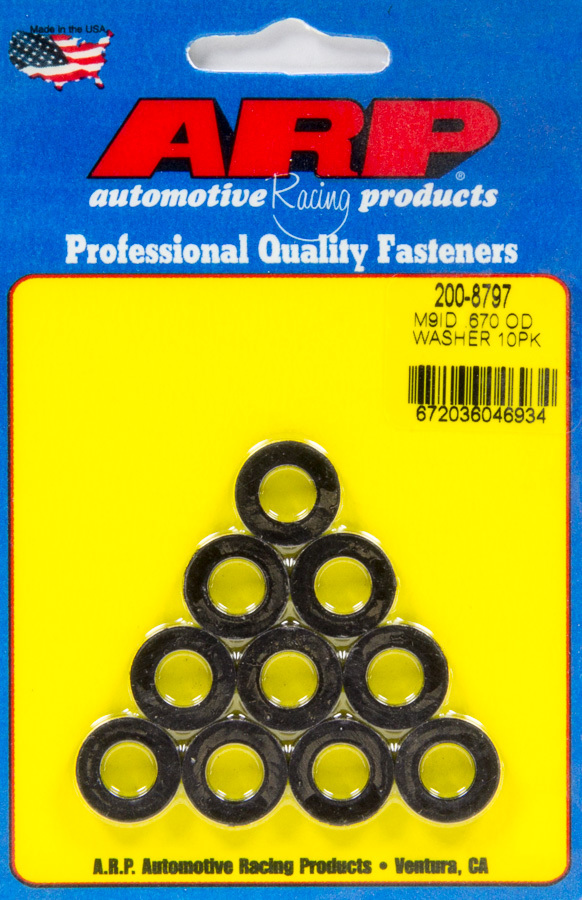 ARP - Black Washers - 9mm ID x .670 OD (10pk)