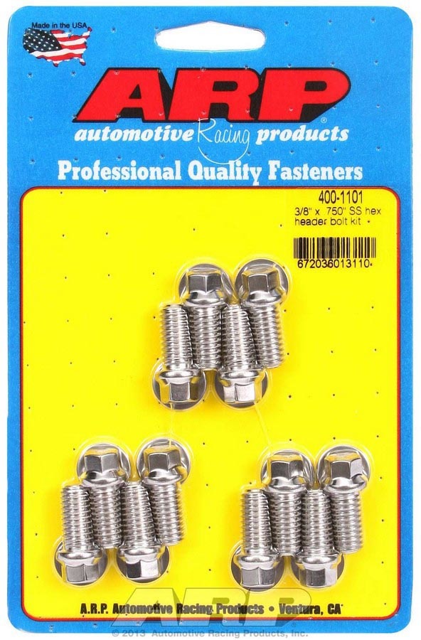 ARP - S/S Header Bolt Kit - 3/8 x .750 UHL (12)