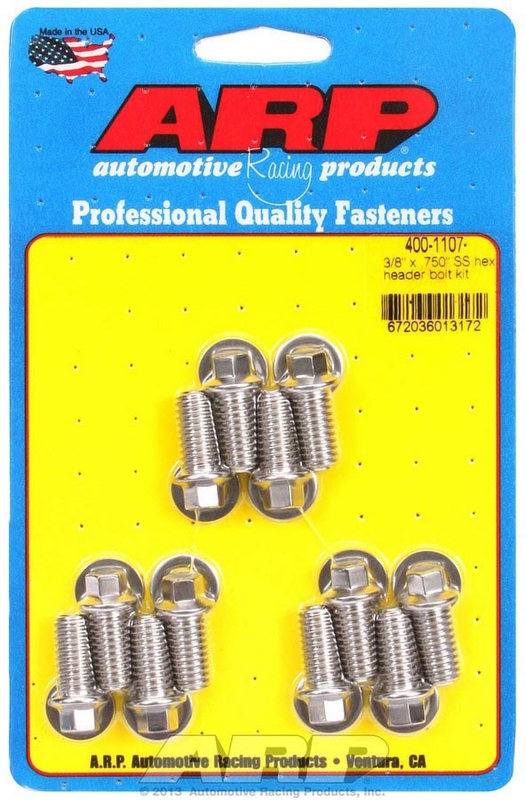 ARP - S/S Header Bolt Kit - 3/8 x .750 UHL (12)