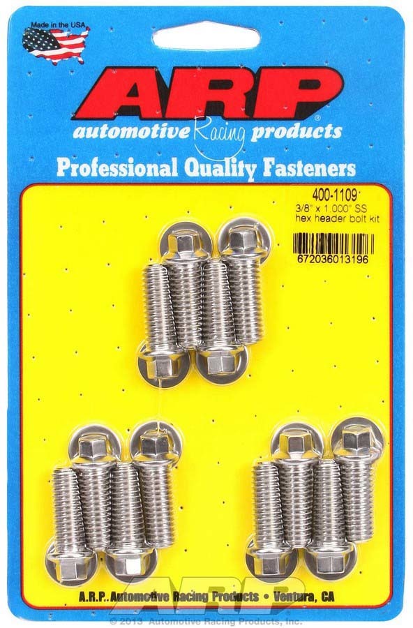 ARP - S/S Header Bolt Kit - 3/8 x 1.00 UHL (12)