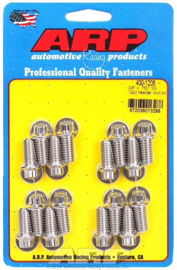 ARP - S/S Header Bolt Kit - 3/8 x .750 UHL (16)