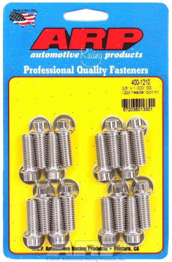 ARP - S/S Header Bolt Kit - 3/8 x 1.00 UHL (16)