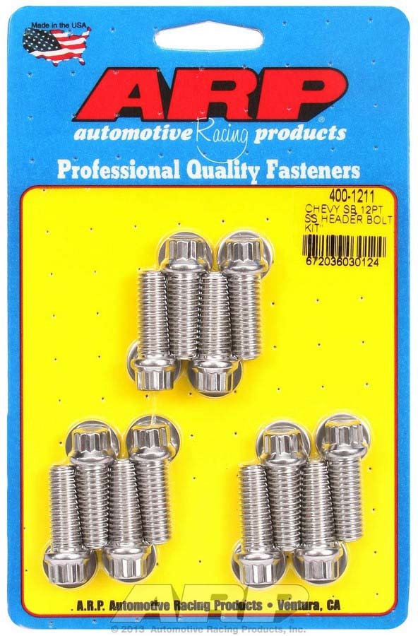 ARP - S/S Header Bolt Kit - 3/8 x 1.00 UHL (12)