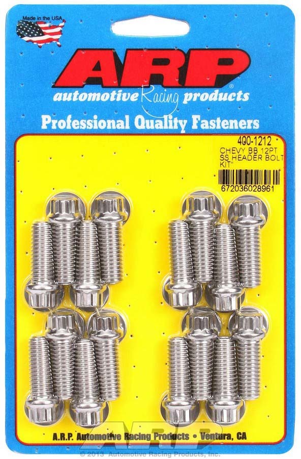 ARP - S/S Header Bolt Kit - 3/8 x 1.00 UHL (16)
