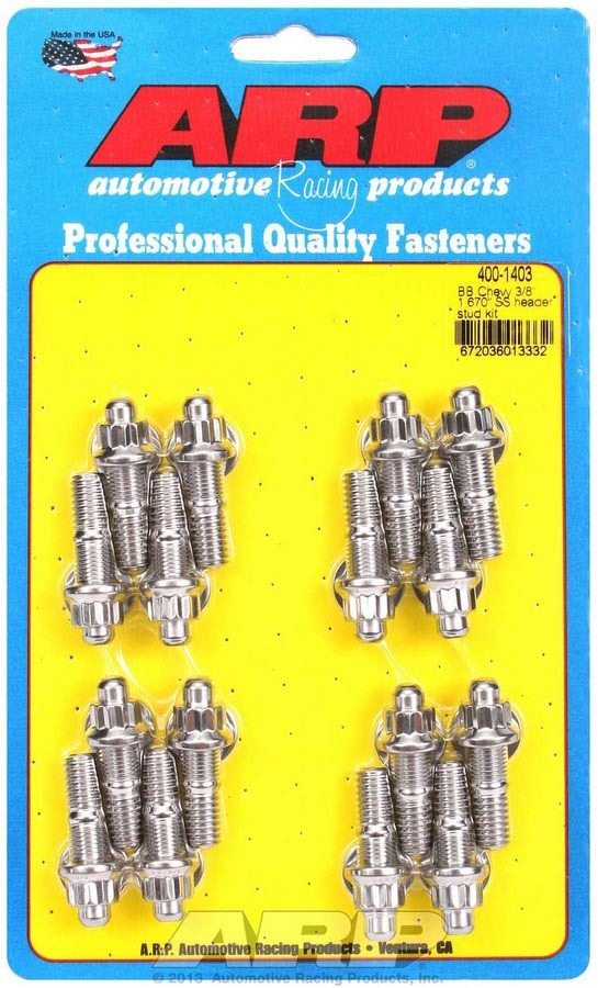 ARP - S/S Header Stud Kit - 3/8in x 1.670in OAL (16)