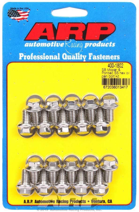 ARP - Oil Pan Bolt Kit 6pt Ss Sbm & Pontiac V8