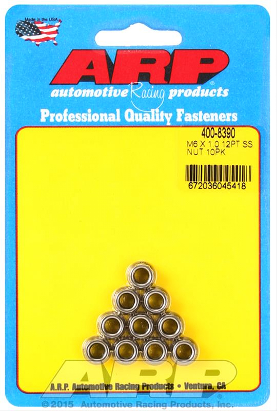 ARP - 6Mm X 1.00 12Pt Nuts 10Pk Stainless Steel