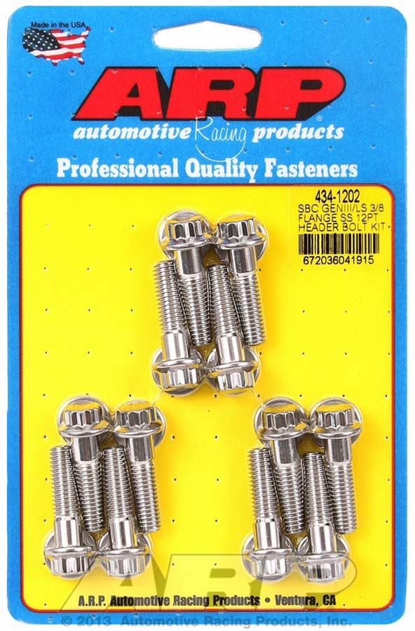 Arp - S/S Header Bolt Kit - 12pt. Gm Ls