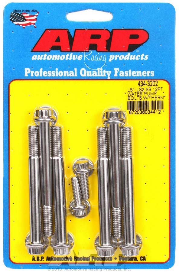 ARP - S/S W/P & Thermostat Hsg Bolt Kit - 12pt. LS1/LS2