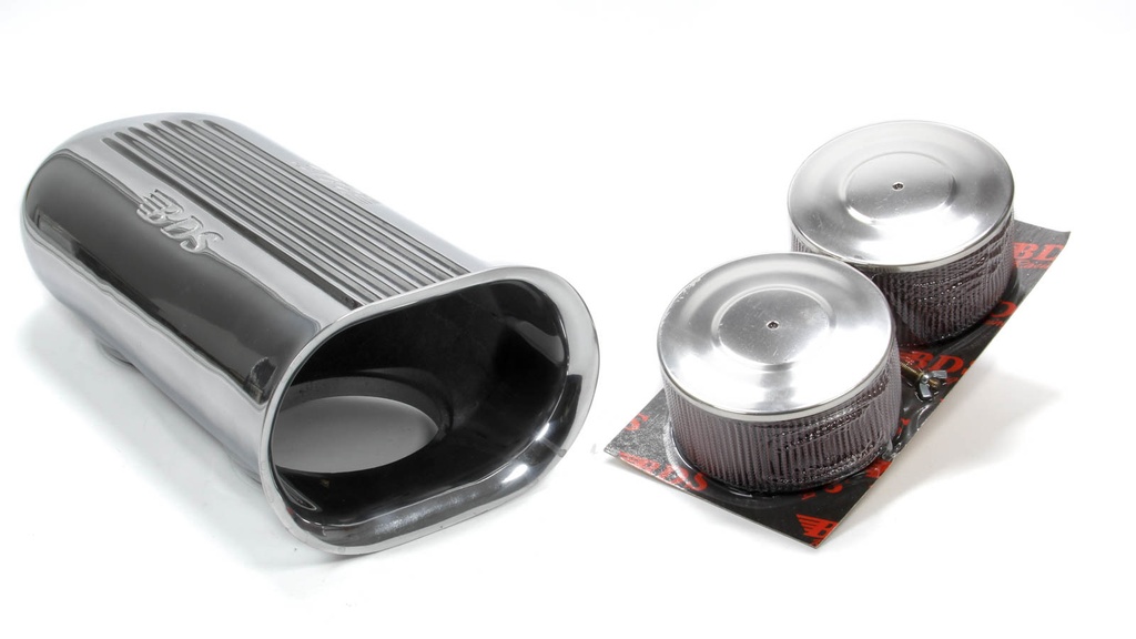 [BDSSC-9001] Blower Drive Service - Polished Aluminum Dual Carb Scoop w/Air Filters