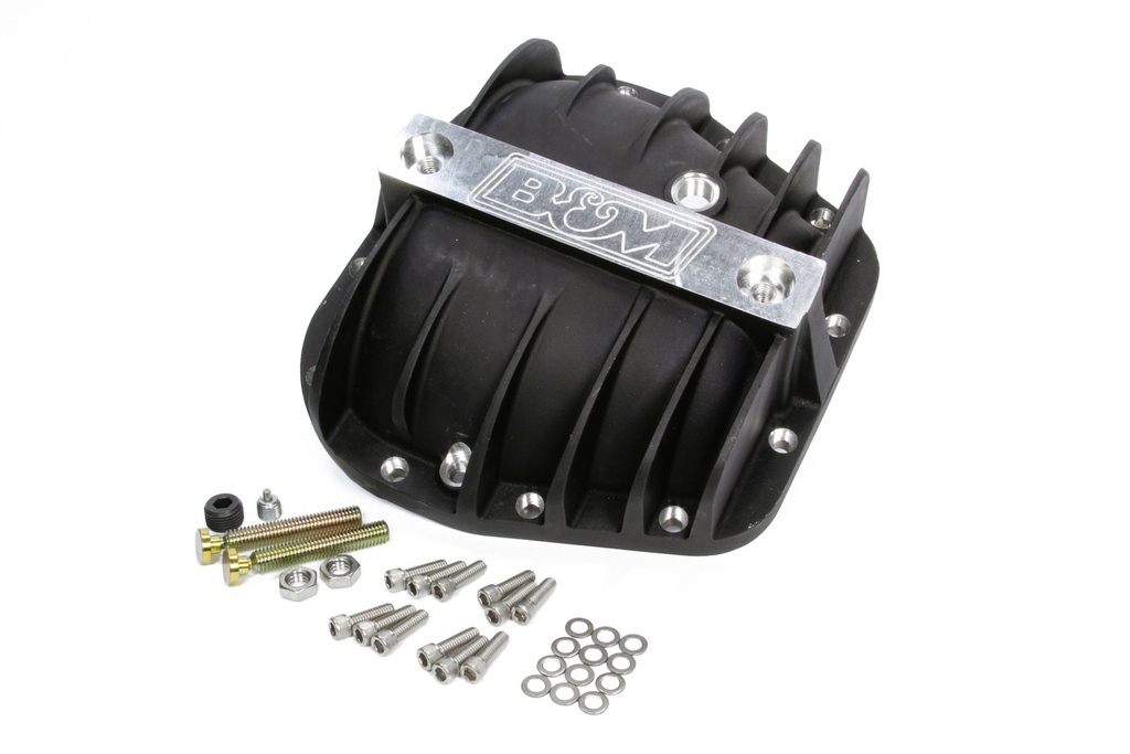 B And M Automotive - Rear End Cover Cast Alum Ford 9.75 12-Bolt Black