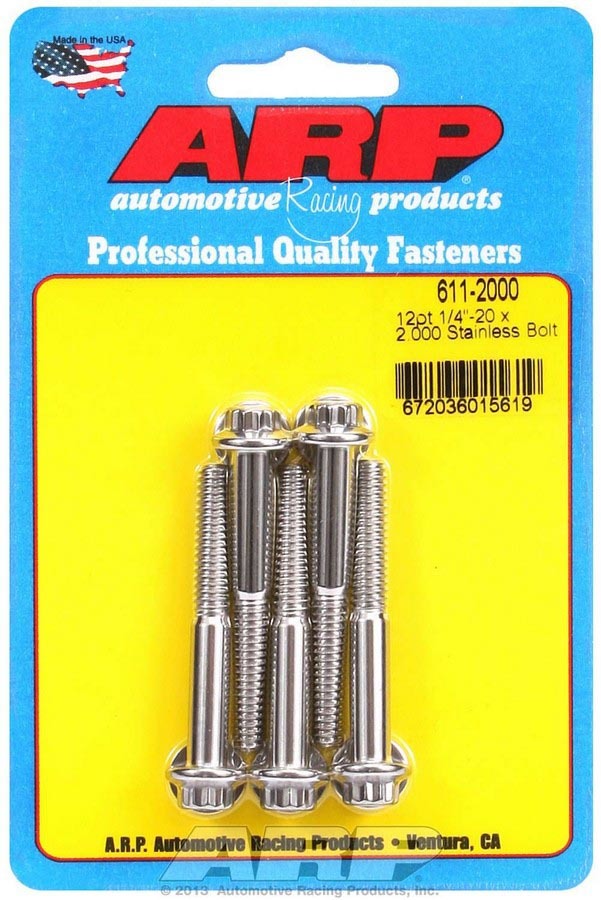 ARP - S/S Bolt Kit - 12pt. (5) 1/4-20 x 2.000