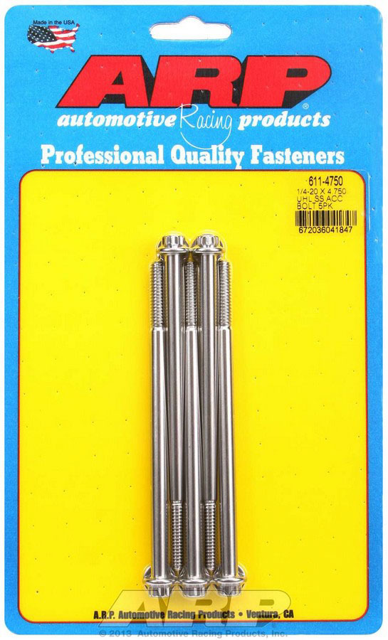 Arp - S/S Bolt Kit - 12pt. (5) 1/4-20 X 4.750