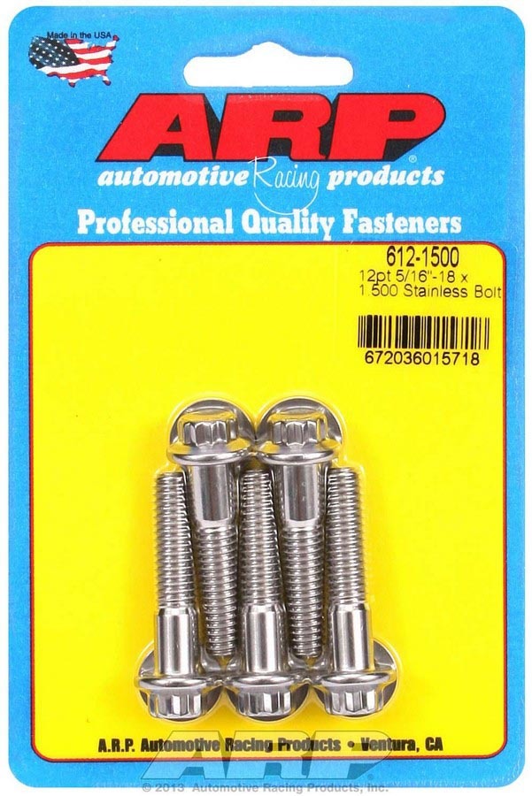 Arp - S/S Bolt Kit - 12pt. (5) 5/16-18 x 1.500