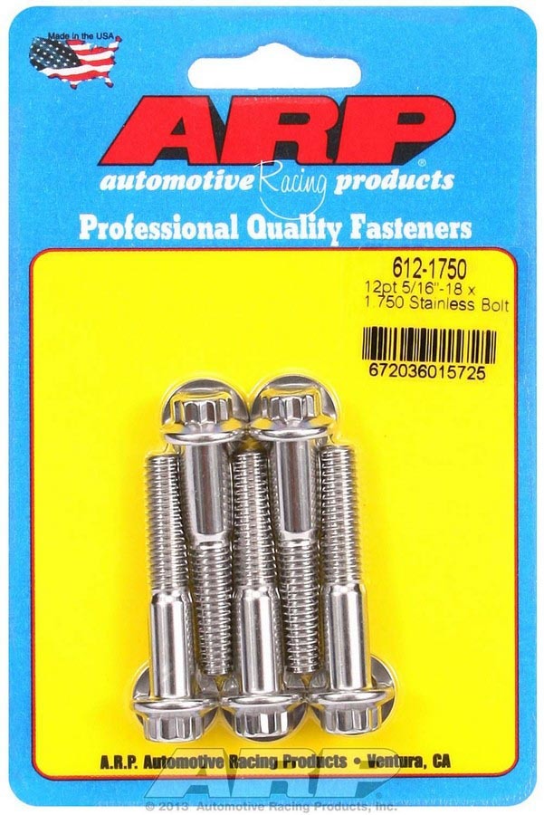Arp - S/S Bolt Kit - 12Pt. (5) 5/16-18 X 1.750