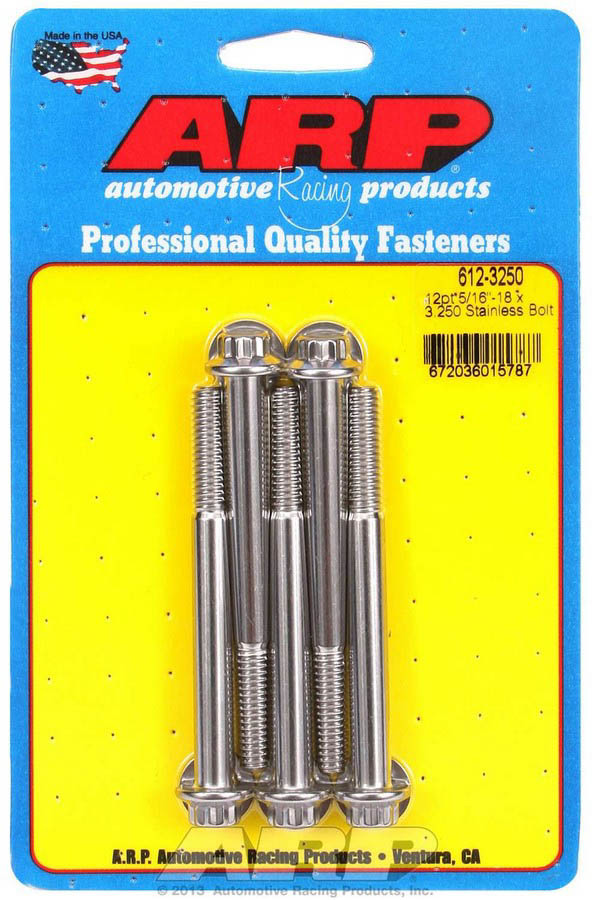 Arp - S/S Bolt Kit - 12Pt. (5) 5/16-18 X 3.250