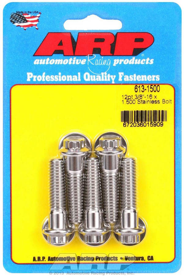 Arp - S/S Bolt Kit - 12Pt. (5) 3/8-16 X 1.500