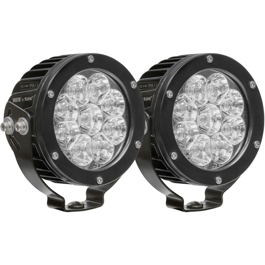 [WES09-12007B-PR] Westin - Axis Led Auxiliary Light Round Flood Pattern Pair