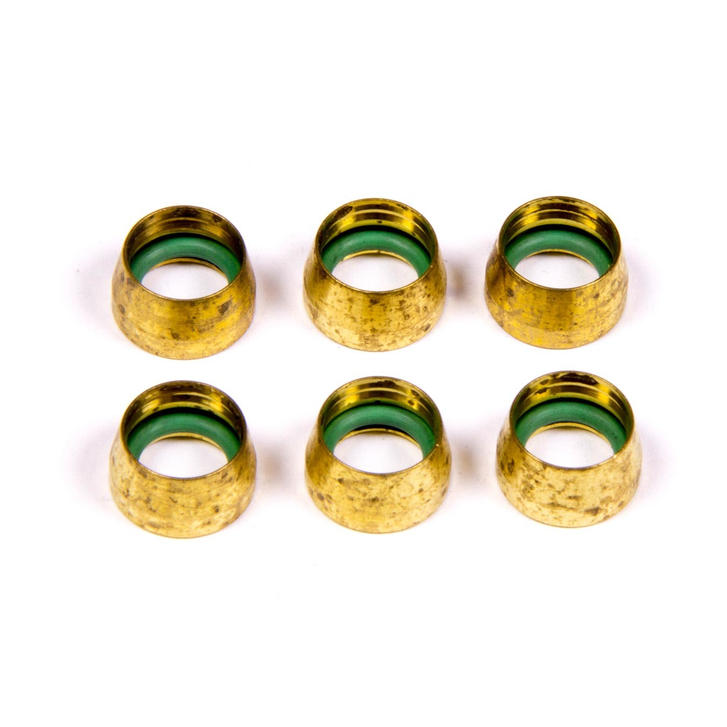 [AERFCM2430] Aeroquip -6 Replacement A/C Brass Sleeves (6 Pk)