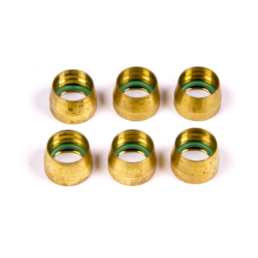 Aeroquip -8 Replacement A/C Brass Sleeves (6pk)