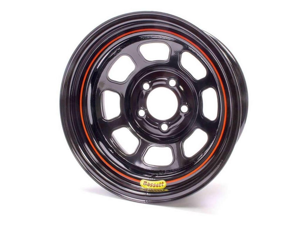 [BAS57RC375] Bassett - 15x7 5x4.75 3.75in Bs Black Rolled Wheel