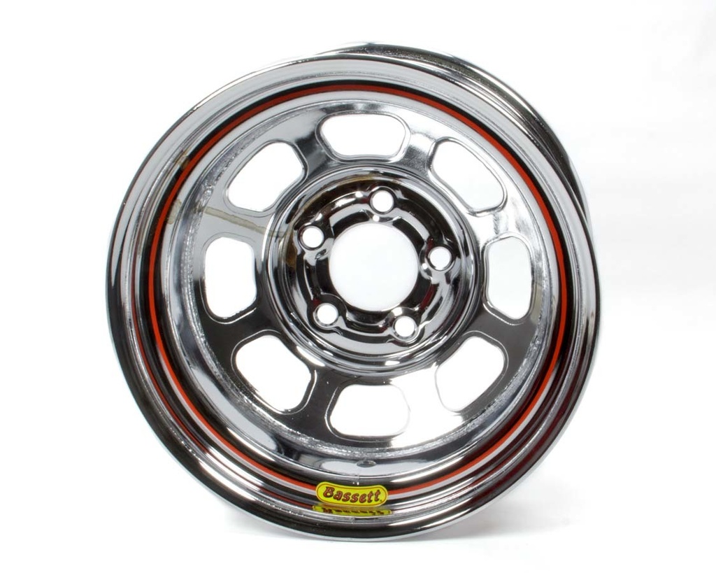 [BAS58D52EC] Bassett - 15x8 Wheel 5x5 Chrome D-Hole Armor Edge