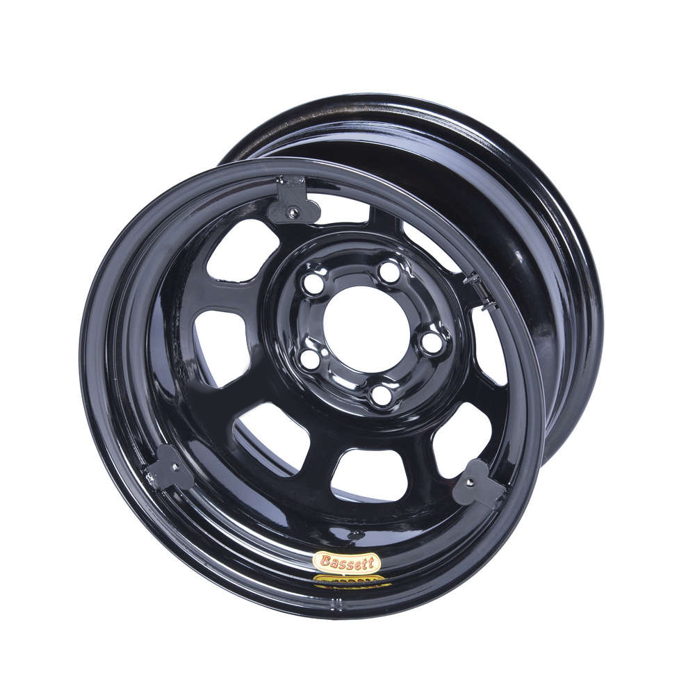 [BAS58D53IRING] Bassett - 15x8 IMCA Wheel D-Hole Black 5x5 W/ Tabs