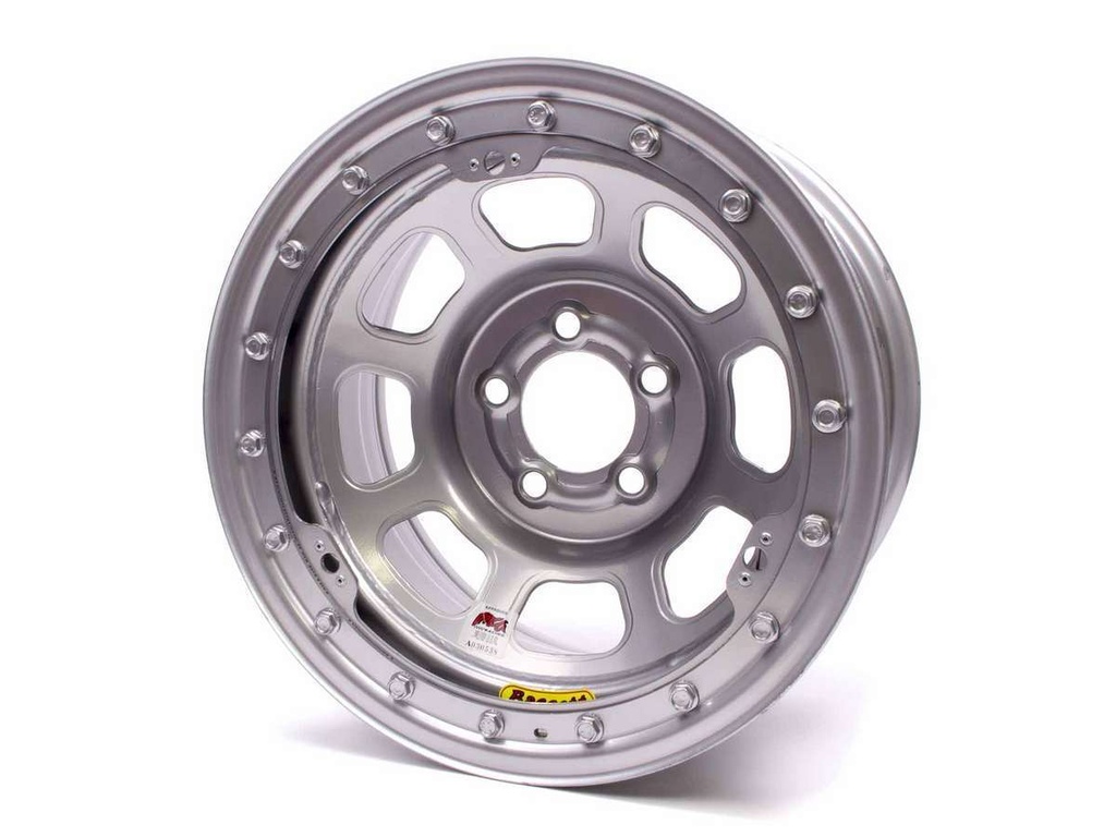 [BAS58DC475ISLK] Bassett - 15x8 IMCA B/Lock Wheel D-Hole Silver 5x4.75