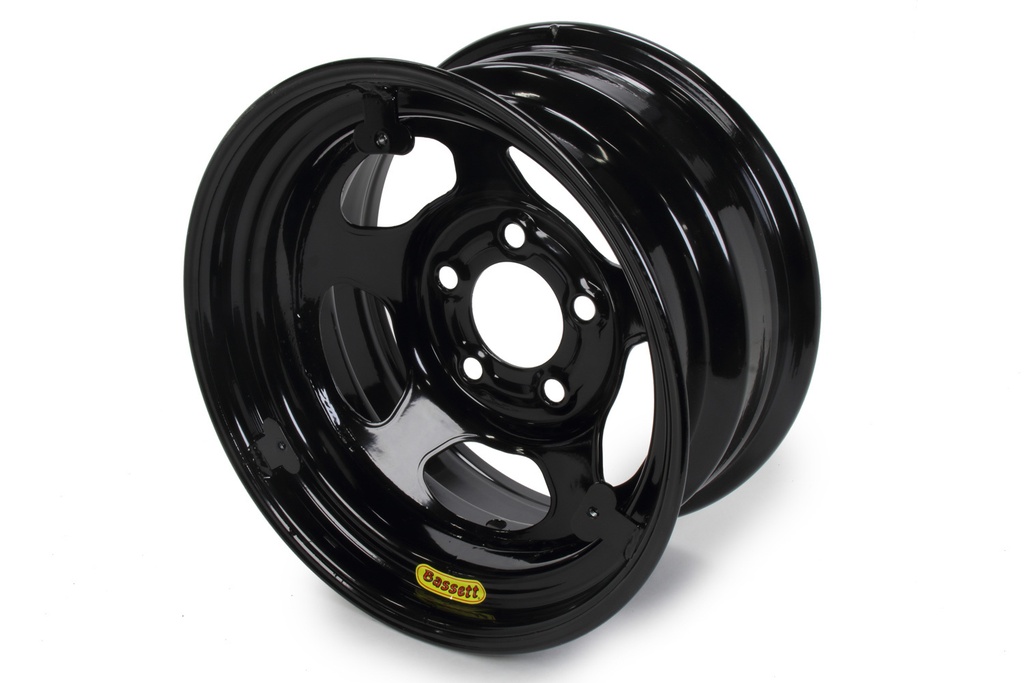 [BAS58R53EBTAB] Bassett - Wheel 15x8 Black Inerita 5x5 W/ Mudcover Tabs