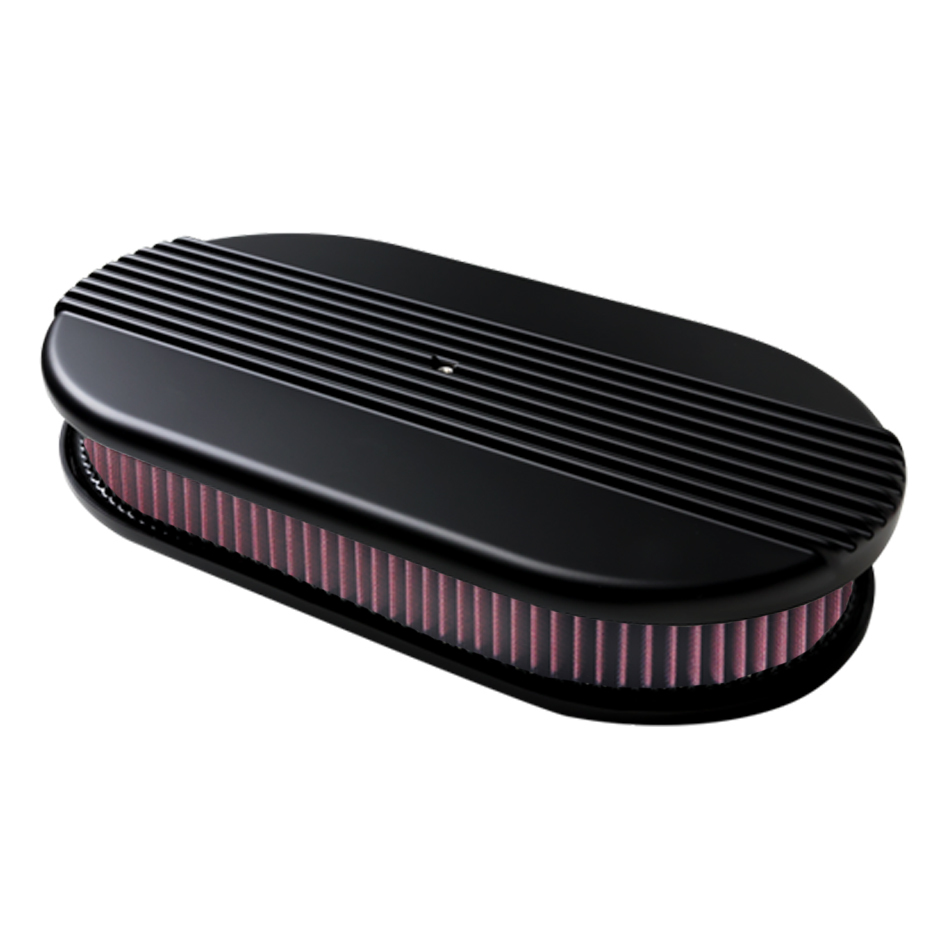[BSPBLK15650] Billet Specialties - Air Cleaner Dual Quad Ribbed Black