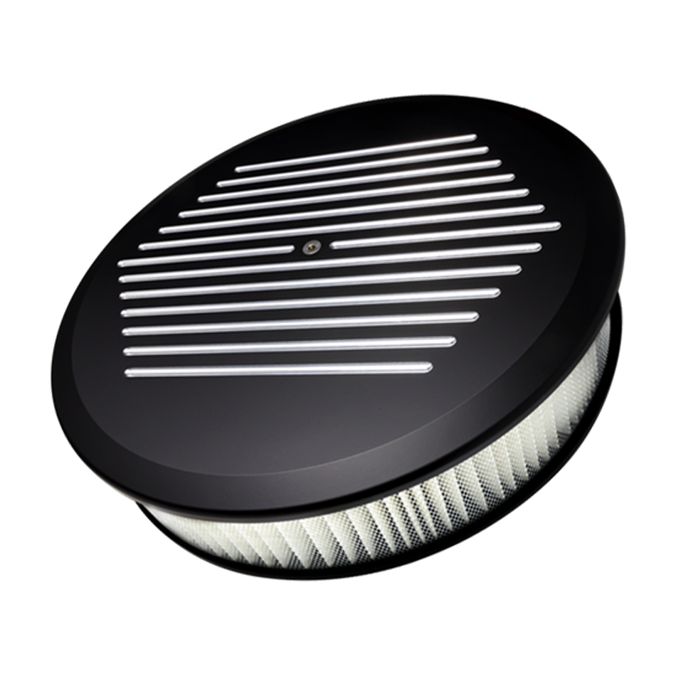 [BSPBLK15820] BSP - Air Cleaner 14in Round Ball Milled Black