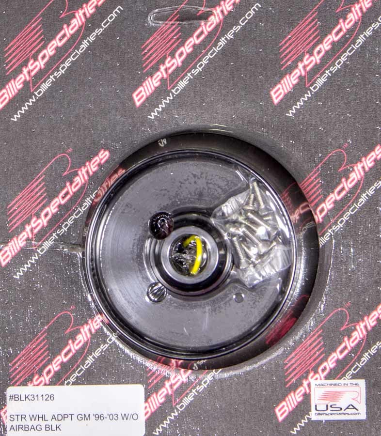Billet Specialties - 96-03 Gm Steering Wheel Adapter Black