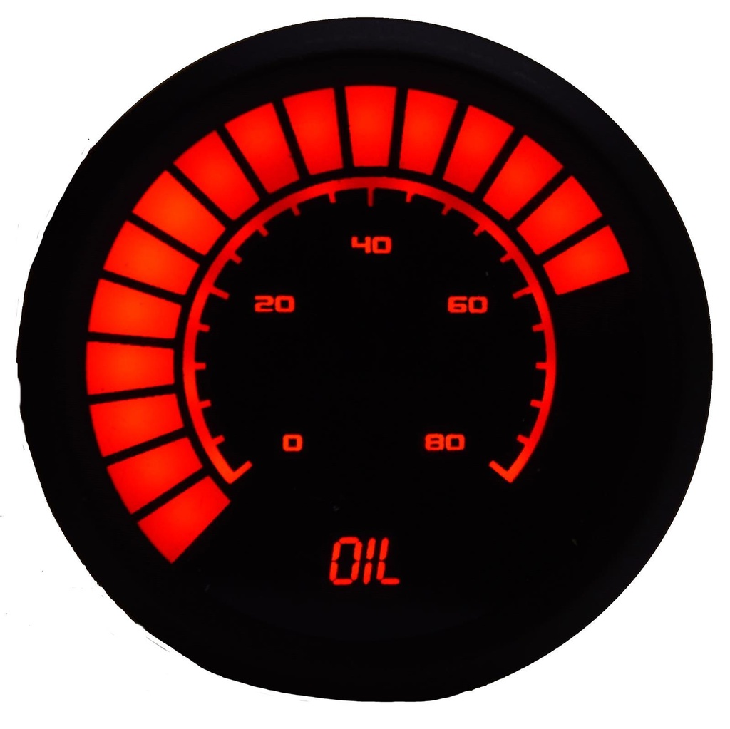 Intellitronix - 2-1/16 Analog Bargraph Oil Press Gauge 0-80 Psi