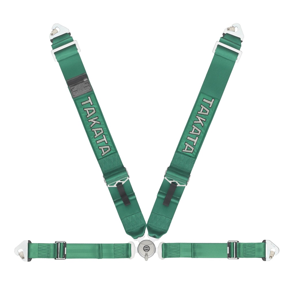Takata - Harness Race 4 Pt Snap- In 3in Shldr 2in Lap Grn