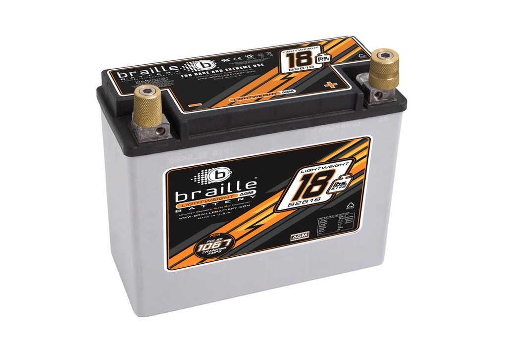 [BRBB2618] Braille Auto Battery - Racing Battery 18lbs 1168 PCA 8.1x3.5x6.3