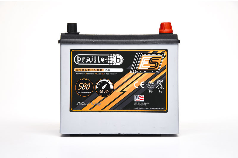 [BRBB51R] Braille Auto Battery - 51R Endurance Agm Battery 580 Cca