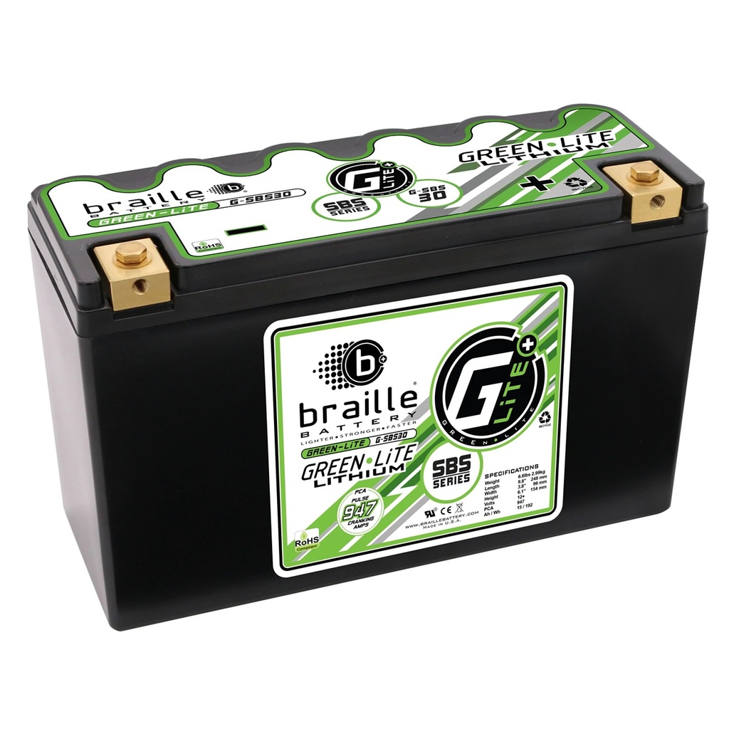 [BRBG-SBS30] Braille Auto Battery - Green-Lite Lithium G-SBC30 Battery 947 Amps